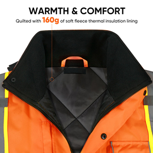 Waterproof Reflective <b>Work</b> Jacket High Vis Padded Winter Parka Thermal Security Gear Outdoor <b>Construction</b> Safety Coat Mens - Product Image 3