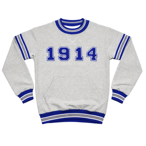 Phi Beta Sigma <b>Grey</b> 1914 Chenille Crewneck Greek Fraternity Apparel with Classic Chenille Design Premium Comfort and Style - Product Image 4