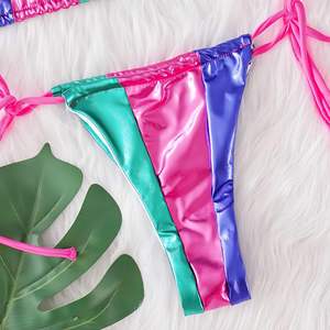 Conjunto de bikini para mujer, traje de baño de dos piezas con correas ajustables, tela elástica suave, traje de baño de playa para vacaciones de verano - Product Image 4