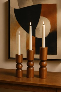 <b>Rustic</b> <b>Wooden</b> Candle Holder Handmade Premium Quality Decor Accent for Cozy Home Multi-Size & Shape Option - Product Image 6