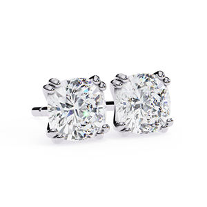Pendientes de Diamantes Moissanite con Corte Cojín de 6x6 mm, 2.2 CTW, Oro Sólido de 14K, Joyería de Lujo para Mujer, Regalo - Product Image 5