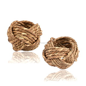 Ronds de serviette en jute naturelle tissée, faits à la main, pour décoration de table style ferme, pour dîner, mariage, fête de Noël - Product Image 5