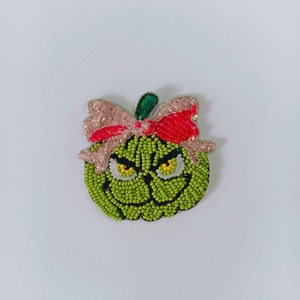 Handmade Beaded Skull Embroidered Patch Spooky <b>Halloween</b> Applique Rhinestone Crystal Motif For Garments Jackets Bags - Product Image 3