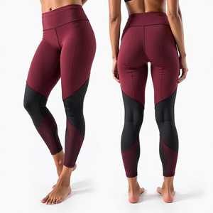 Leggings taille haute pleine longueur, couleur unie, style sportif, extensibles et respirants, pour femme, pour le yoga - Product Image 3