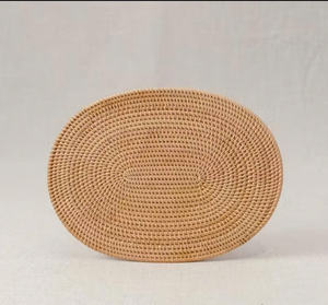 Round <b>Rattan</b> Wicker <b>Table</b> Mat Handwoven Natural Placemat for <b>Dining</b> <b>Table</b> Decor Restaurant Service and Home Use - Product Image 1