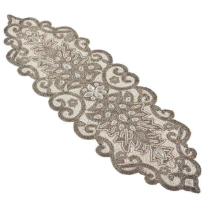 Premium Design Beaded <b>Table</b> <b>Runner</b> Featuring Hand Embroidery Accents Sparkling Handmade Beaded <b>Table</b> Decor With Glass Seed Beads - Product Image 2