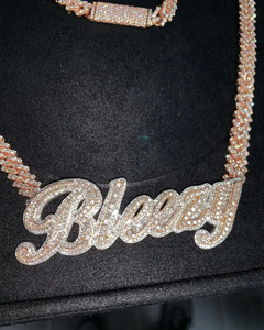 925 Silver Moissanite Diamond Pendant <b>Gold</b> Plated Iced Custom Letter Initial <b>Name</b> <b>Necklace</b> Bling Hip Hop Rapper Parties Jewelry - Product Image 2