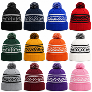 Gorro de Punto Personalizable con Pompones, Bordado 3D y Letras con Impresión en Relieve de Goma, 100% Acrílico, Unisex, para Adultos, Gorro de Invierno - Product Image 2