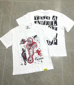 Camiseta Personalizada con Gráfico Frontal, Parodia de Terror de Frankenstein, Estilo Urbano Holgado, 100% Algodón Jersey, Tejido de Punto Corto - Product Image 6