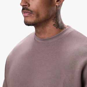 Sweat-shirt à col rond surdimensionné à épaules tombantes en molleton de coton épais, imprimé et brodé sur mesure - Product Image 5