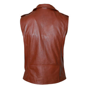 Lightweight Mens Leather <b>Vest</b> Real Cowhide Leather Casual Sleeveless <b>Top</b> High Quality Biker Outerwear Biker Leather <b>Vests</b> - Product Image 2