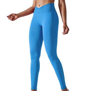 Leggings de Yoga de Cintura Alta para Mujer, Nuevo Diseño, Ropa Deportiva para Gimnasio, Diseño Sólido, Leggings de Yoga con Cintura Cruzada al por Mayor - Product Image 1