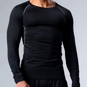Camiseta de compresión OEM para hombre, transpirable, elástica, para entrenamiento deportivo y uso diario, ropa deportiva de compresión personalizada para hombre - Product Image 1