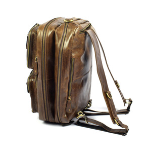 High Quality Genuine <b>Leather</b> Waterproof Fashion <b>Backpack</b> for Traveling Hiking Equipment Custom Logo Lightweight Open Closure - Product Image 2