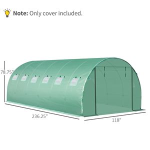 Telo di Ricambio in Plastica Impermeabile Resistente per Serra 6x3x2m (19.7FT X 9.8FT X 6.6FT) con 12 Finestre per Struttura a Cerchio Prefabbricata - Product Image 3