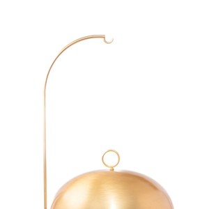 Calentador de Alimentos de Lujo Dorado con Acabado Cepillado, Tapa de Cúpula Colgante y Base Perforada Elegante para Hostelería y Eventos de Buffet - Product Image 6