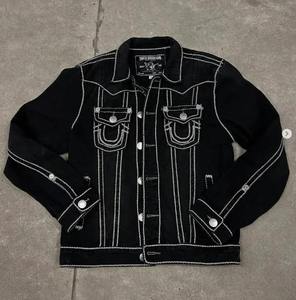 Nouvel ensemble deux pièces en jean vintage avec fermeture éclair, veste et jean ample pour homme, style streetwear hip-hop, automne-hiver, sport moto - Product Image 6