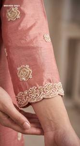 Gorgeous Looking Chinon with <b>Beads</b>-Pearl-Sequin work Readymade Short Suit-Plazzo-Latkan Dupatta Set Collection Indian Exporter - Product Image 3