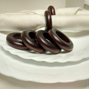 Ensemble d'anneaux à serviettes en bois faits à la main, porte-serviettes écologiques et durables pour fêtes, mariages, banquets, restaurants, hôtels, tables à manger - Product Image 4
