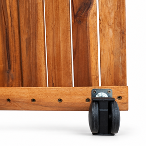 Soporte Rodante para Macetas de Madera de Acacia Ecológico y Resistente, con Ruedas Bloqueables, Capacidad de 150 kg, Diseño Cuadrado, para Jardín, Hogar y Exteriores - Product Image 1
