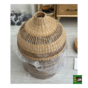 Pantalla de lámpara de ratán tejida a mano, cubierta de luz de techo de caña orgánica para decoración colgante rústica de cafeterías, restaurantes y resorts en Vietnam - Product Image 5
