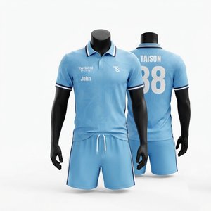 Premium 160 GSM Polyester Breathable Anti-Bacterial <b>Table</b> <b>Tennis</b> Uniform Sky Blue for Set Custom Sublimated Logo Name Number - Product Image 1