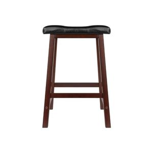 Tabouret de bar moderne en similicuir rembourré avec finition noyer, chaise haute pour îlot de cuisine, pub et hôtel - Product Image 6