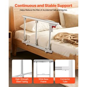 Barandilla de Cama Plegable para Personas Mayores con 28 Correas y Bastón Ajustable en Altura - Product Image 3