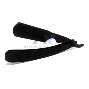 Navaja de Afeitar Profesional Plegable de Acero Inoxidable Negro Mate de Alta Calidad con Bloqueo Giratorio, Personalizable - Product Image 1