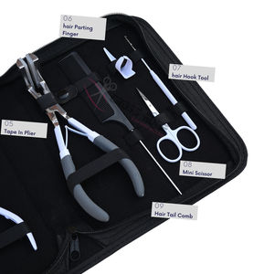 Kit d'outils pour extensions de cheveux blancs avec pince à extensions, pince à micro-perles pour sertissage et retrait, pince pour extensions à bandes, coupe-keratine - Product Image 4