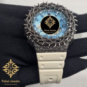 นาฬิกาควอทซ์ฝังเพชรหน้าปัดสีน้ำเงินสร้อยข้อมือโทนสีเงินนาฬิกาข้อมือประดับไรน์สโตนเครื่องประดับแฟชั่น - Product Image 4