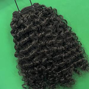 Gran Stock, precio de fábrica, muestra gratis, pelo crudo de alta calidad, máquina de trama rizada birmana negra, paquete de doble dibujado de Qhair - Product Image 6