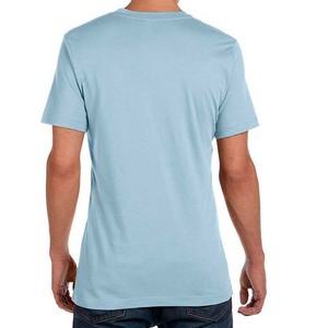 <b>Men's</b> Light <b>Blue</b> Short Sleeve O Neck <b>T</b>-<b>Shirt</b> Regular Fit Casual Style 100% Cotton Jersey Knitted Blank Solid Color - Product Image 2