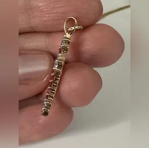 Collar con Colgante de Cruz de Moissanita TISHYA DIAMOND, Plata de Ley 925, Chapado en Oro, Piedra Roja, Joyería Religiosa de Lujo, Regalo para Mujer - Product Image 3