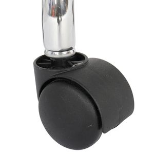 Sgabello per Tecnico di Salone - Capacità 300 libbre, Rotondo, in Semi Pelle PU, Ruote in Nylon, Base a Cinque Punte, Nero - Product Image 5
