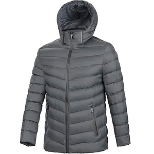 Hot Selling OEM Custom Logo Eco-friendly Fleece Red Puffer Jacket Stand Collar Zipper Closure Unisex <b>Quilted</b> <b>Winter</b> Coat Men - Product Image 2