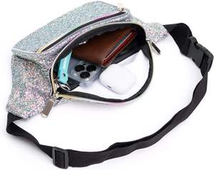 Riñonera Personalizada Impermeable de Poliéster con Purpurina para Animadoras, Unisex, con Cierre de Cremallera, Diseño de Cinturón, Bolsa de Cintura para Exteriores - Product Image 2