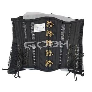 Corsé gótico de malla con diseño de cordones laterales y cierre frontal con broche - Product Image 1