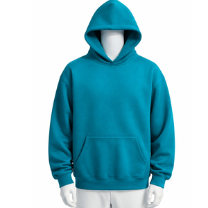 Sudaderas con Capucha de Alta Calidad al por Mayor, 100% Algodón, Felpa, Color Sólido, Hombros Caídos, con Bolsillo, para Hombre - Product Image 1