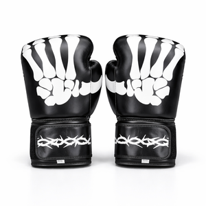 Gants de boxe personnalisés en cuir avec motif de crâne, gants d'entraînement de boxe pour le sparring, le kickboxing et le MMA |   Logo OEM disponible - Product Image 1