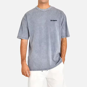 ผู้ผลิตเสื้อยืดผู้ชายแบบฟอกสีจากปากีสถาน ผ้าฝ้าย 100% คุณภาพสูง ระบายอากาศได้ดี เป็นมิตรกับสิ่งแวดล้อม บริการ OEM/ODM รับผลิตตามแบบ เสื้อผ้าลำลอง - Product Image 1