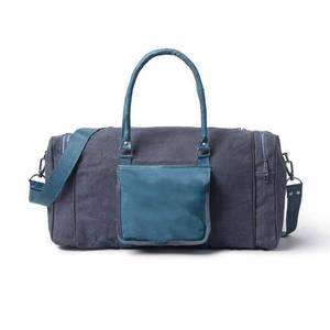 Canvas Duffle <b>Bag</b> Leather Handle Travel Weekender Gym <b>Overnight</b> <b>Bag</b> With Shoulder Strap - Product Image 1