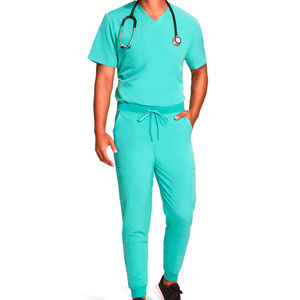Hospital Medical Scrubs Uniforms Comfortable Short Sleeve Hospital <b>Nurse</b> Scrubs Uniform Spandex Polyester for men - Product Image 6