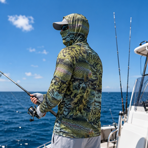 Custom UPF fishing <b>face</b> cover athletic fit fishing <b>mask</b> hoodie tournament fishing <b>face</b> cover for apparel retailers - Product Image 3