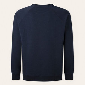 Men's <b>Navy</b> Blue Crew Neck Raglan Sleeve Pullover <b>Sweatshirt</b> 100% Cotton Knitted Regular Fit Casual Autumn Wear - Product Image 2