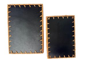 Bandeja Rectangular de Mimbre con Asas e Incrustaciones de Madreperla, Bandeja de Mimbre para Mesa de Centro, Organizador de Cocina, Estilo Boho para el Hogar - Product Image 6