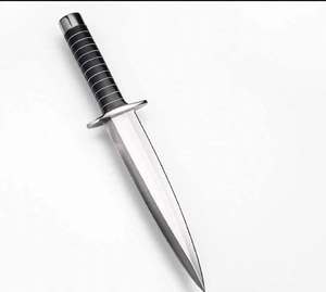 Cuchillo artesanal de acero inoxidable satinado con mango segmentado negro, pieza ejecutiva de exhibición para manualidades DIY OEM - Product Image 4