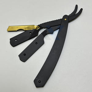 Meilleur rasoir manuel noir mat avec clip doré, système de verrouillage pivotant, lames remplaçables pour l'épilation et l'entretien, couteau de rasage - Product Image 6