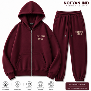 ชุดเซ็ตแทรคสูทผ้าฝ้ายเฟรนช์เทอร์รี่เนื้อหนา NOFYAN IND สไตล์ฮิปฮอป เสื้อฮู้ดและกางเกงจ็อกเกอร์ สำหรับผู้ใหญ่ ใส่ได้ทั้งชายและหญิง เหมาะสำหรับฤดูหนาว สวมใส่สบายๆ - Product Image 1