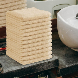 Serviettes de Visage 100% Coton Beige Style Uni Disponibles en Taille 30x30 Prix Fournisseur en Gros Ensemble de Serviettes de Visage - Product Image 6